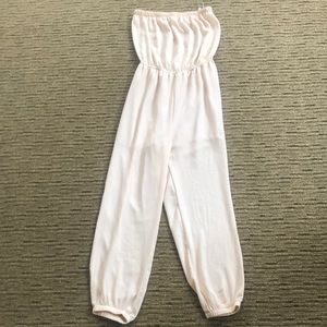 Audrey 3+1 Cream Strapless Jumpsuit FD